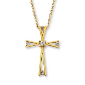10kt 18” yellow gold chain with cross pendent